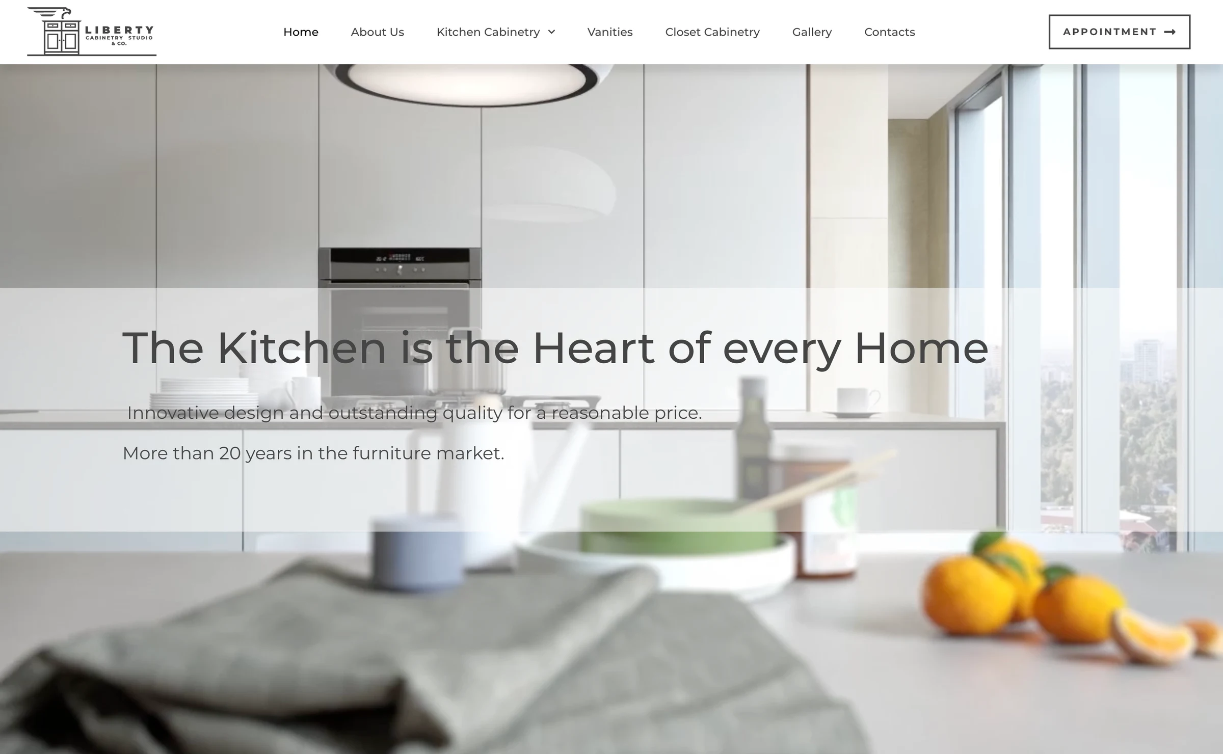 Liberty Cabinetry, custom cabinetry website by Contractor Marketing NW