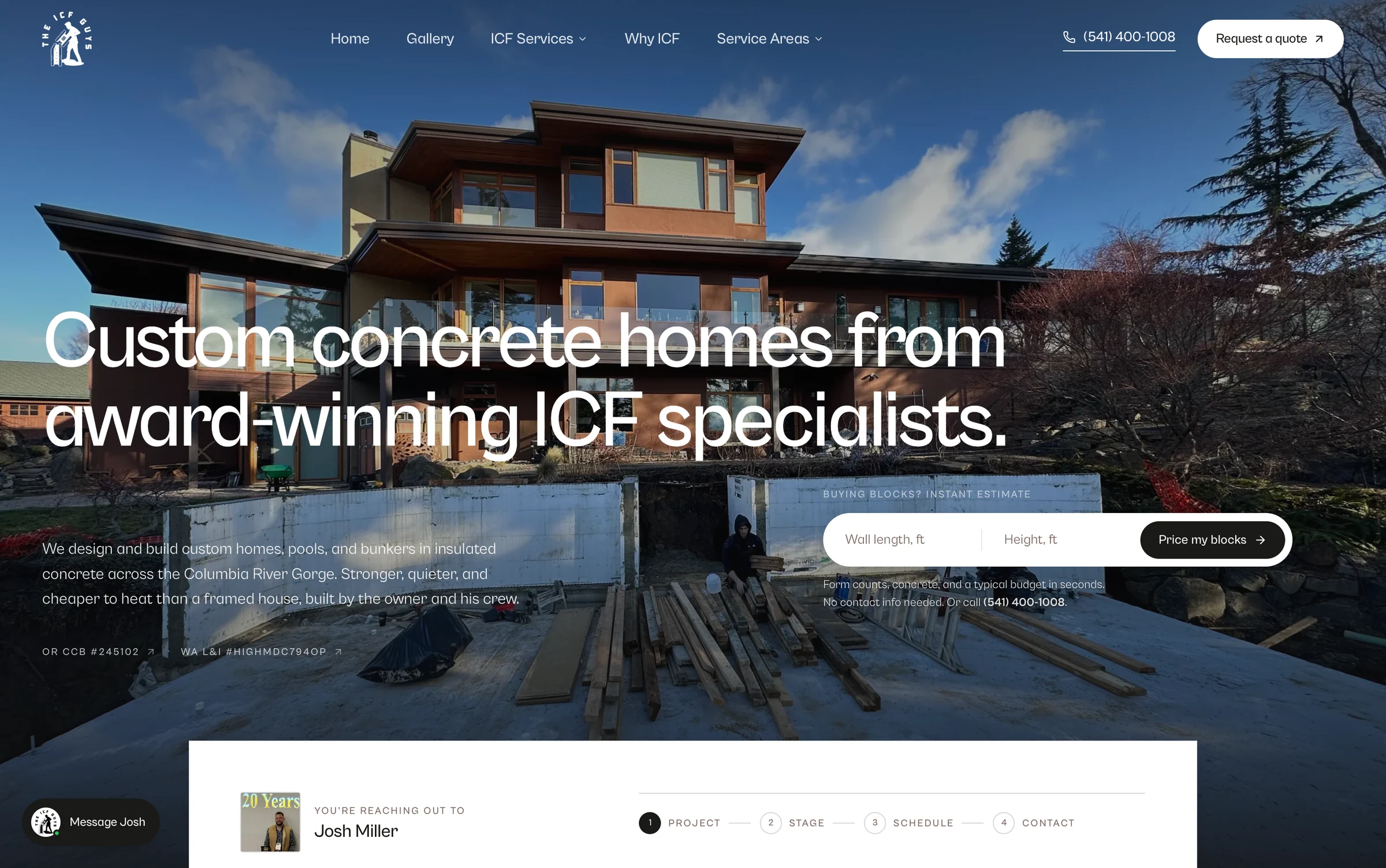 The ICF Guys, a contractor website built by Arseni Filon