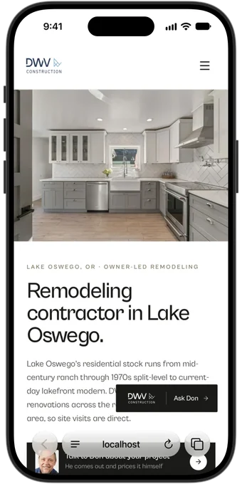 On an iPhone. A page for each town
