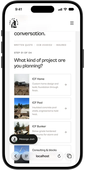 On an iPhone. A build picked by type