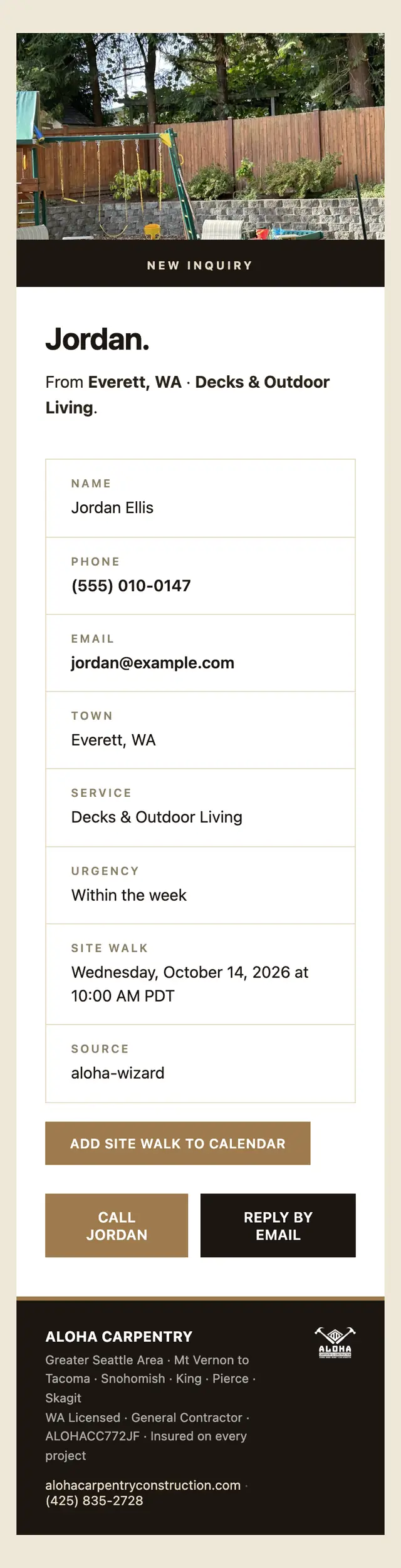 The email the contractor gets for that request