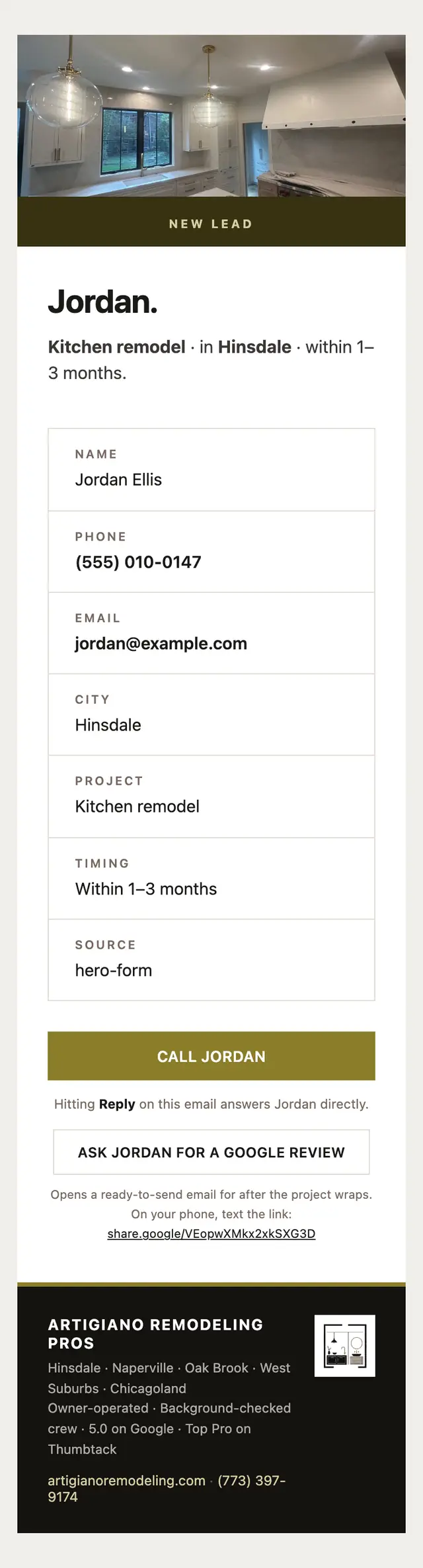 The email the contractor gets for that request