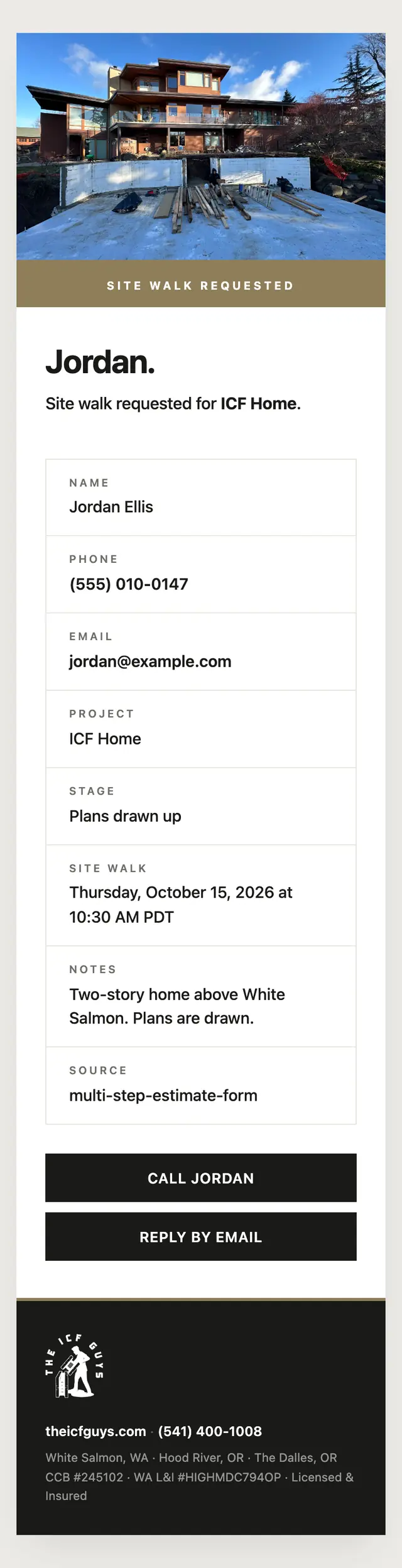 The email the contractor gets for that request