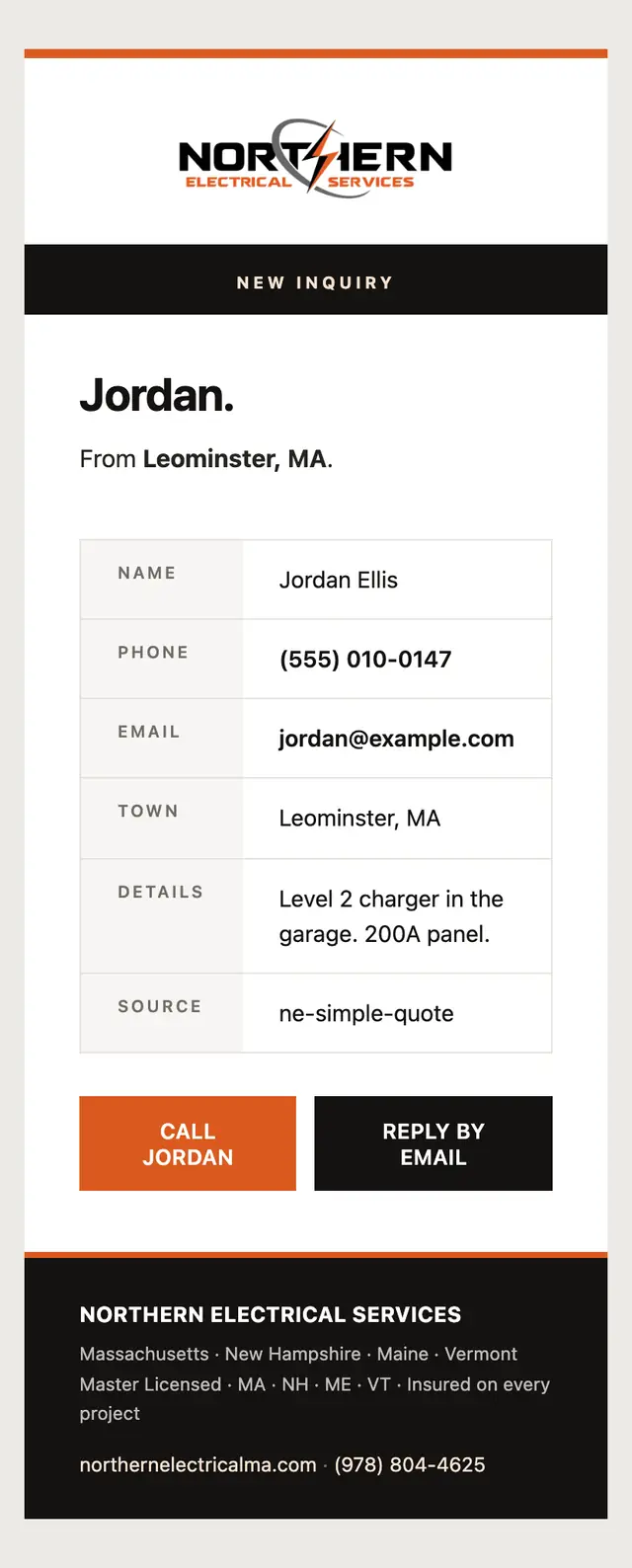 The email the contractor gets for that request