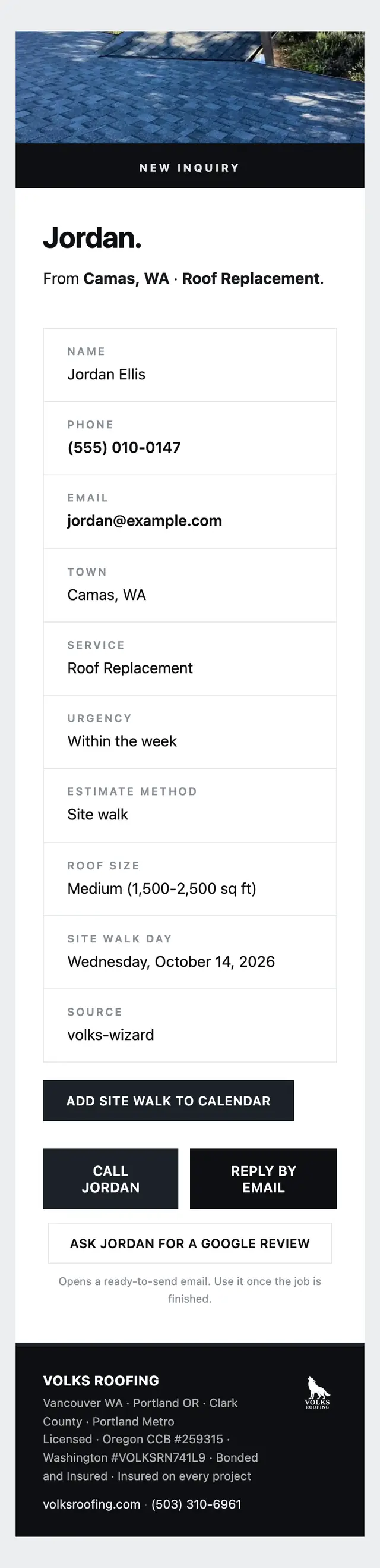 The email the contractor gets for that request